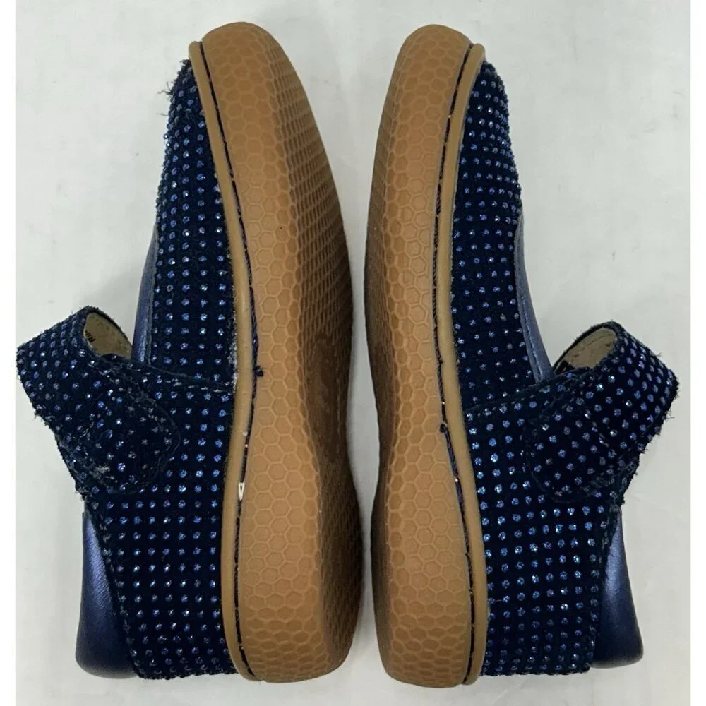 Livie And Luca Size 4 Navy Blue Sparkle Gemma Pebble Glitter Shoes maryjanes*EUC